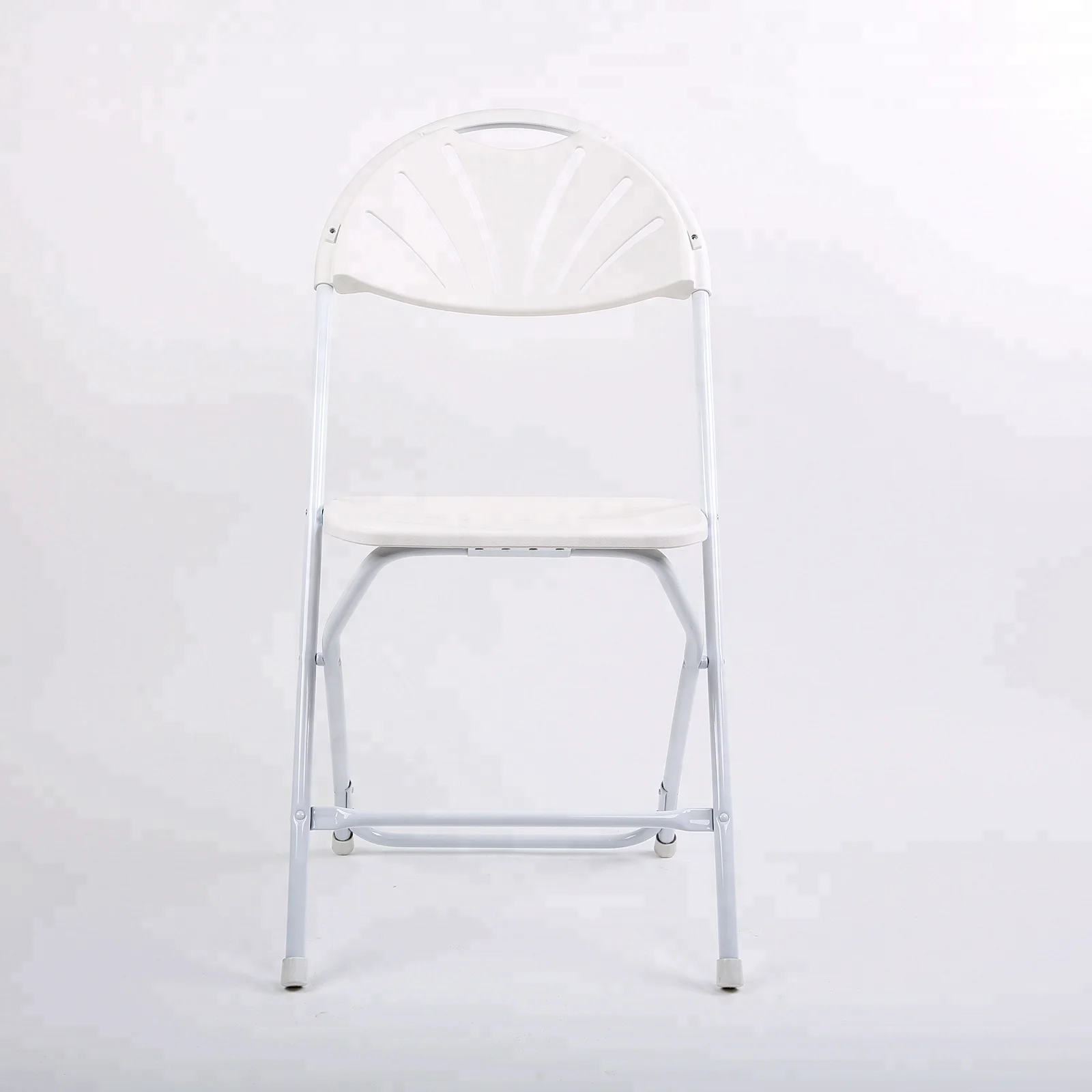 factory wholesale white fan back resin folding chair