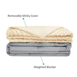 Amazon Supply Quilted Heavy Weighted Blanket with Removable Cover Blue Color