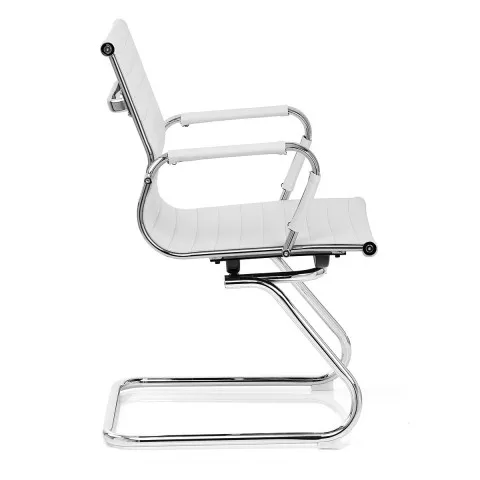 
European Low Back Black PU Computer Workstation Vistor Leather Office Chair Without Wheels 