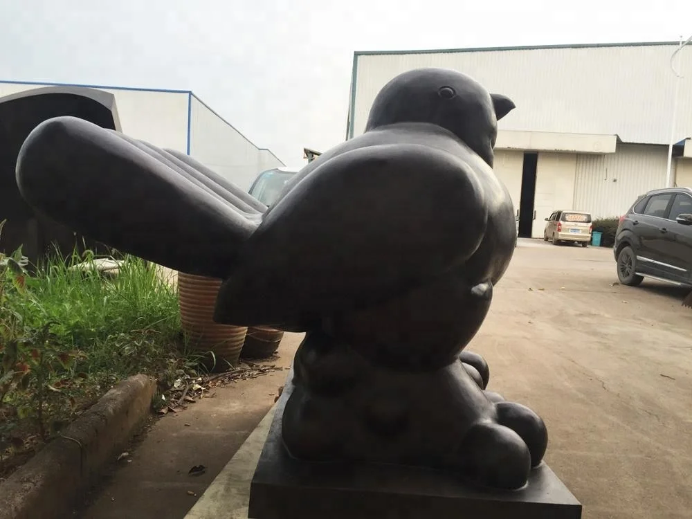 Public sculpture factory supply Famous bronze art statue fat bird Fernando Botero for garden display