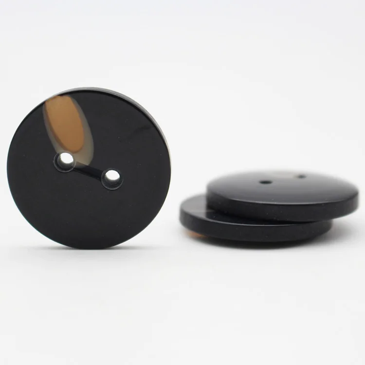 
resin material custom 4 hole black plastic buttons for coat 