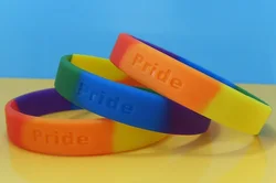 Colorful Rainbow Silicone Bracelets/7  Colors Segmented Silicone Wristbands/Rainbow Bands