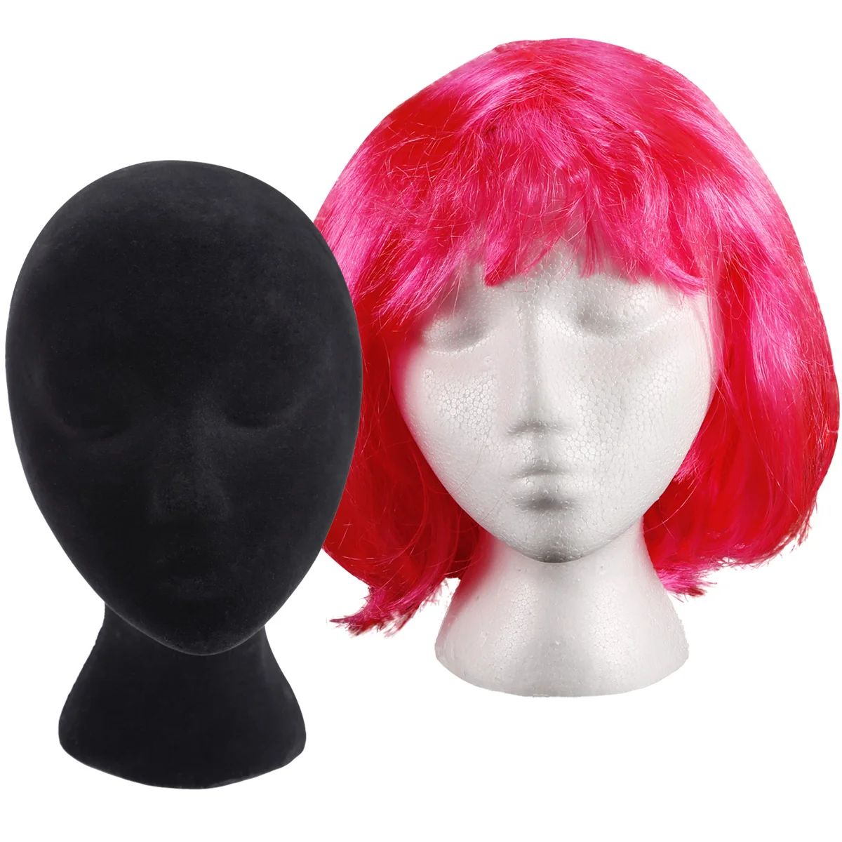 YIPAI Female Styrofoam Mannequin Manikin Head Model Foam Wig Hair