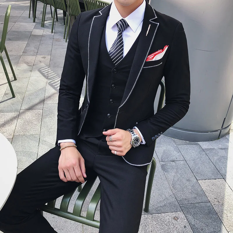 men business suit--men Formal Wedding Prom Dinner 3 pieces (Jacket & Pant & Vest) Customize Mens Custom suits