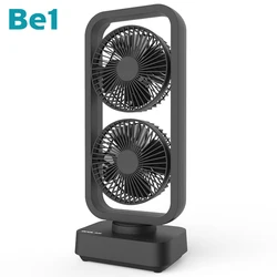 Be1 Windhole-2 Portable Double Blades Auto Shake Battery Operated Clip Fan Usb Rechargeable Camping Fans