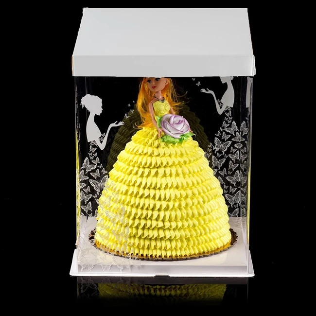 3 Многоуровневое белый оптовая продажа свадебных Барби Ясно Торт пластиковая коробка Tall