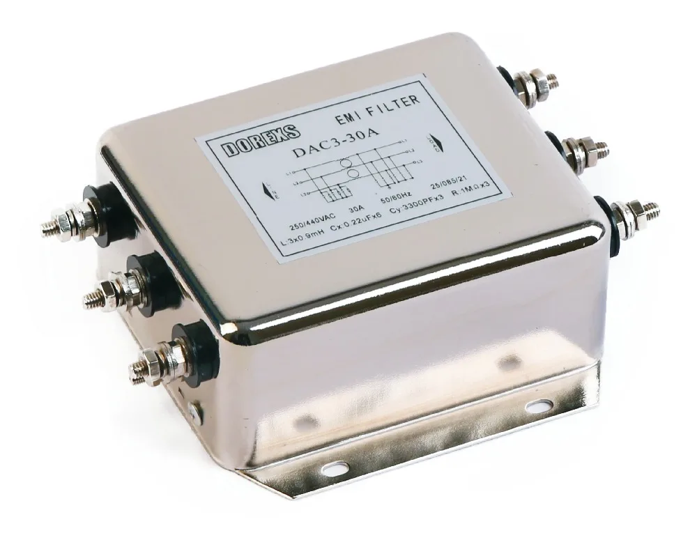 Трехфазный фильтр переменного тока DAC3 6A 10A 250v
