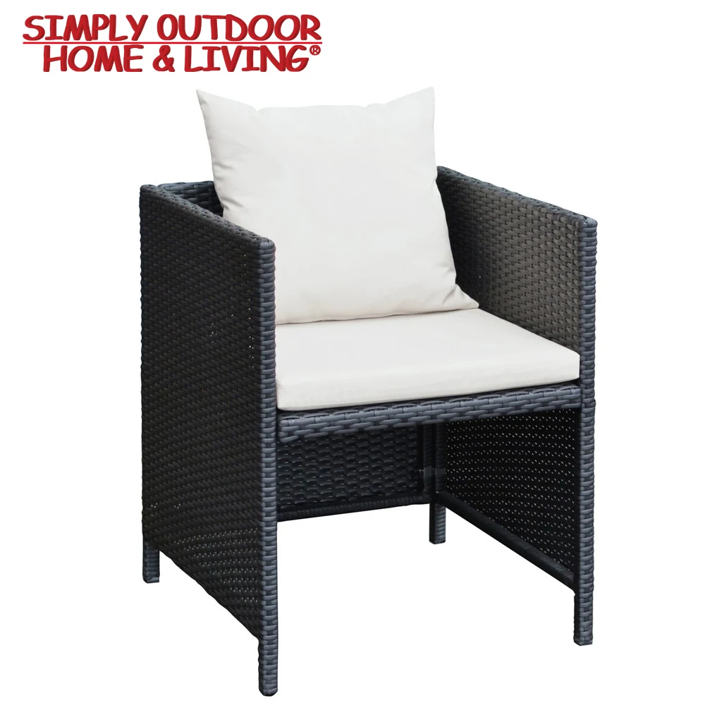 Garden Furniture Outdoor Dining Table Set KD Rattan Cube Table And Chairs Set