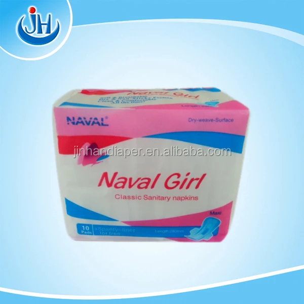 Naval girl sanitary napkin high quality imported raw materials for sanitary pads women