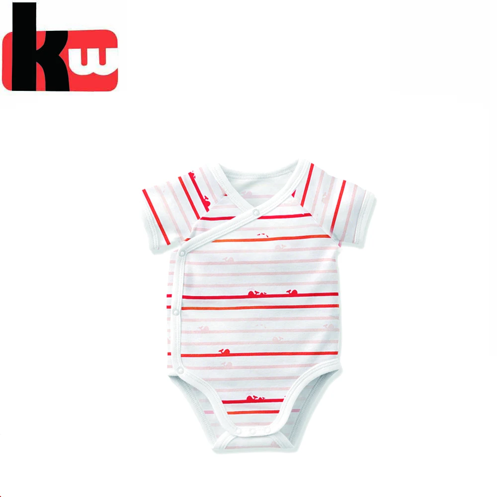 GOTS OEKO-TEX standard cotton infant baby overlap body summer romper