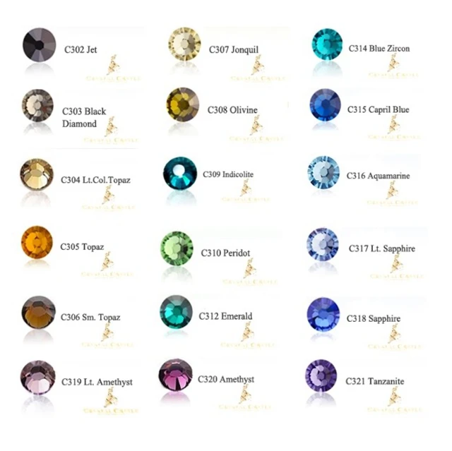 Crystal castle loose strass ss6 various colors 5a clothing stone wholesale czech crystal glass flat rhinestones hotfix