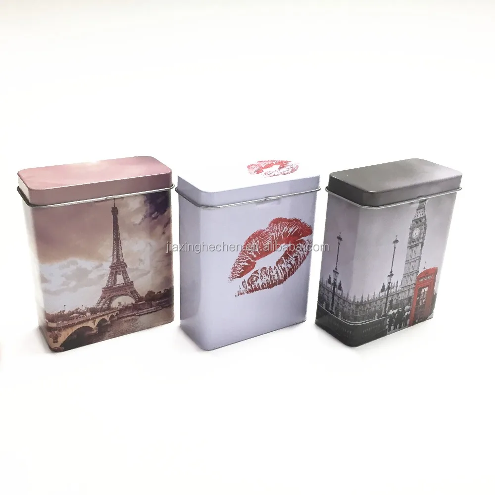 Cigarette tin cases metal home article storage boxes