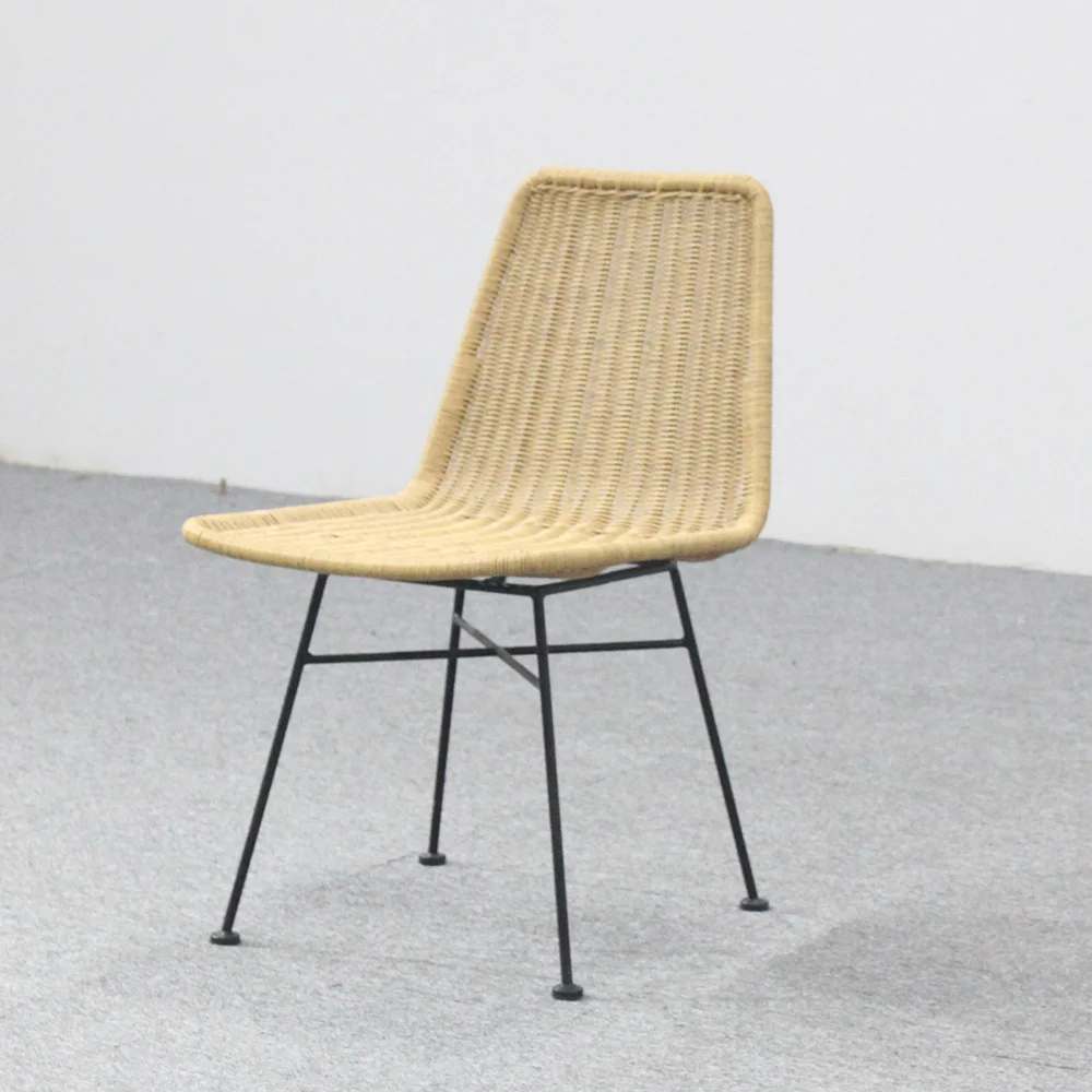 
New design outdoor iron frame round rattan dining chair for garden 