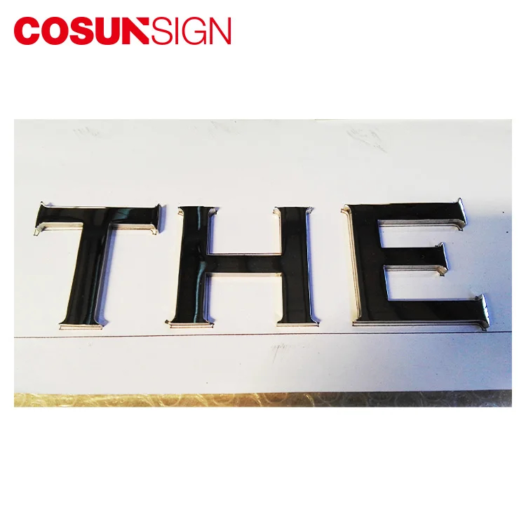 Cosun Solid Small Galvanized Cheap 3D Metal Letter and Numbers for Car Emblem