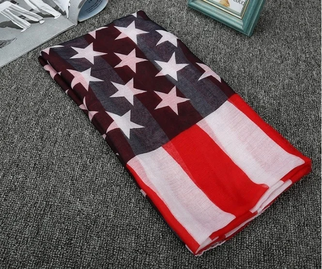 Рекламный американский флаг размещение Печать Вуаль шарф