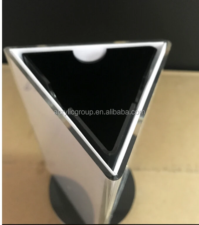 2018 Shenzhen Factory Acrylic Restaurant Table Card Holder Rotating Triangle Menu Display Holder