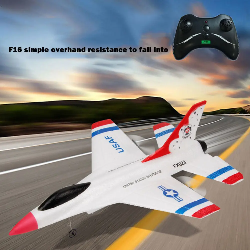  Летающий медведь FX-823 радиоуправляемый самолет F16 2 4G 2CH с дистанционным управлением летающий рождественские игрушки 2019