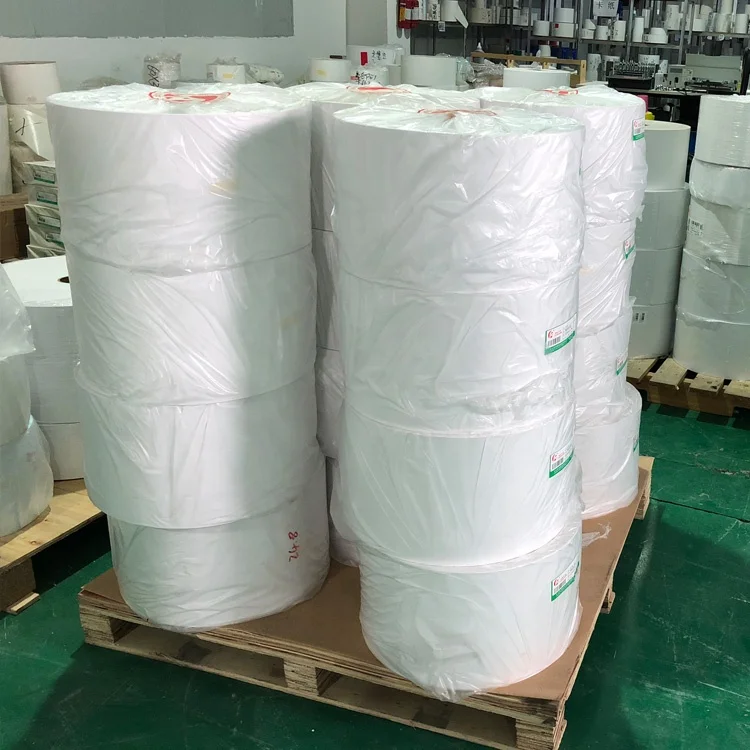 Premium Top Coated Self Adhesive Direct Thermal Label Material in Jumbo Roll for Shipping Logistics Sticker Label