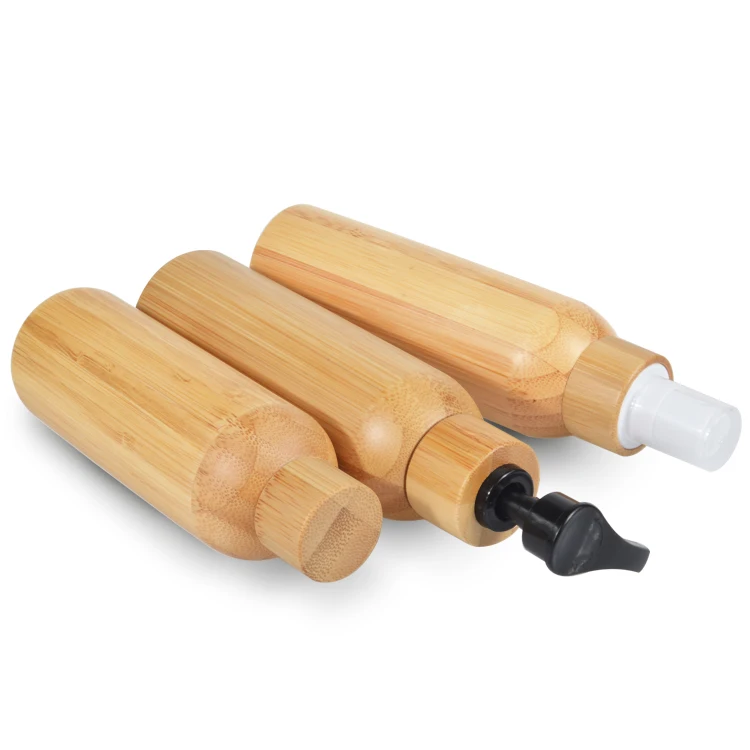 Бамбуковая косметическая упаковка, тонер-лосьоны, сыворотка 50 мл, 100 мл, 120 мл, 150 мл, матовый стеклянный флакон с бамбуковой крышкой