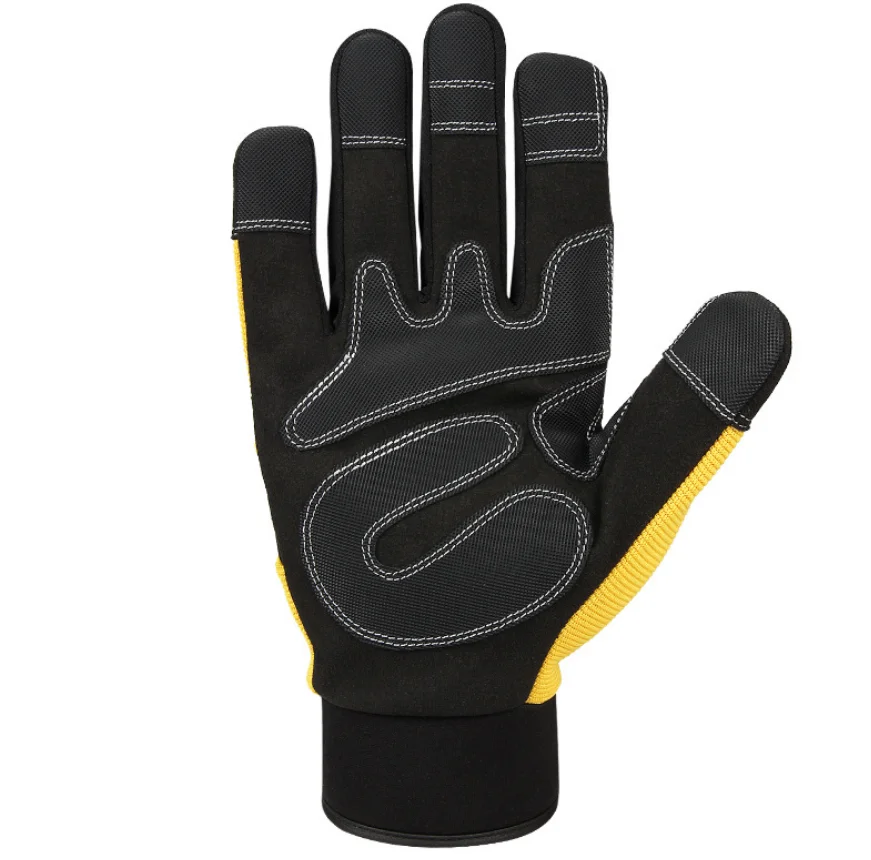 High Quality  Heavy Machinery Anti Cutting Impact Work Safety Leather Gloves