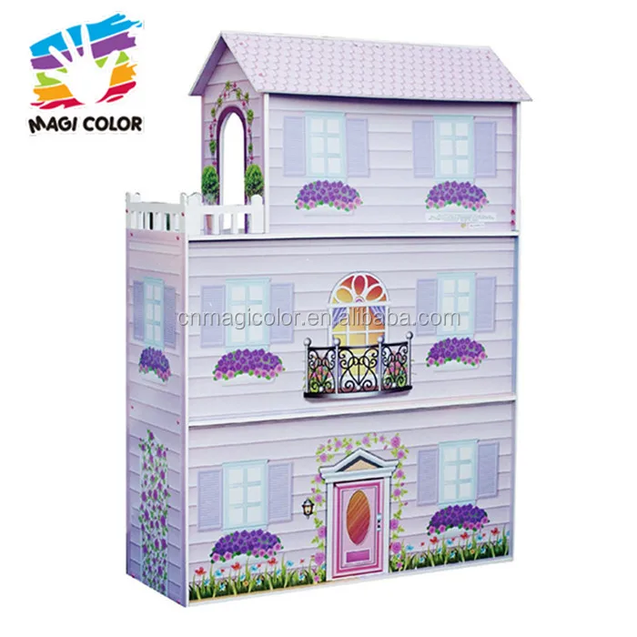 Оптовая продажа дешевые 3 пол ролевые игры игрушки деревянный кукольный домик для детей W06A224