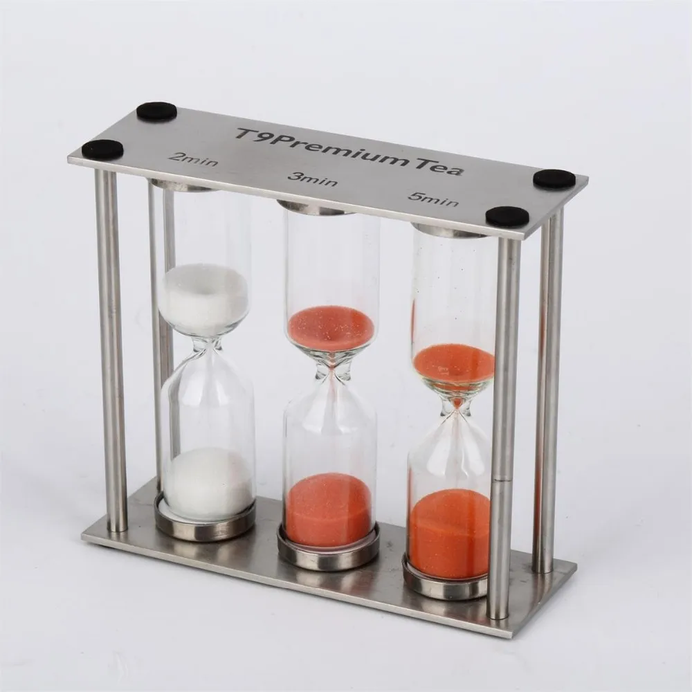 Small and easy to carry 3 in 1 color metal tea cooking decorative home timer hourglass