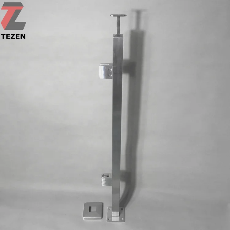 Stainless steel 304 316 adjustable  staircase frameless fence balustrade post