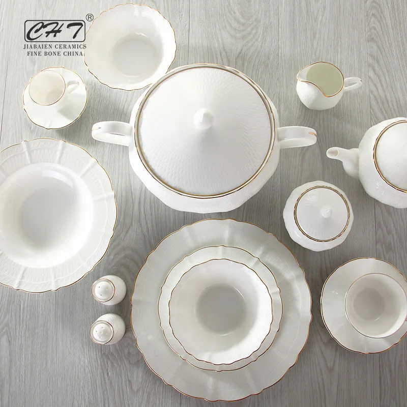 European style porcelain dinnerware set 72 pcs dinner set for restaurant