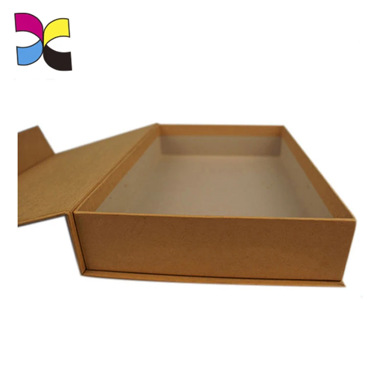 Brown craft paper mounting grey board book shape packaging printed new custom box with logo