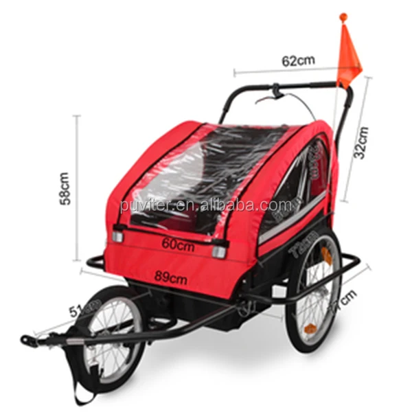 New 2 in 1 Twin Baby Kids Bicycle Bike TRAILER Child Baby Stroller(BT003)