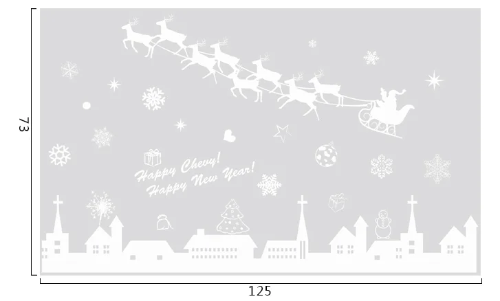 Christmas Decoration Vinyl Shop Glass Window Decals Wall Stickers For Holidays