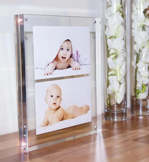 8x10 double sided glass photo frame