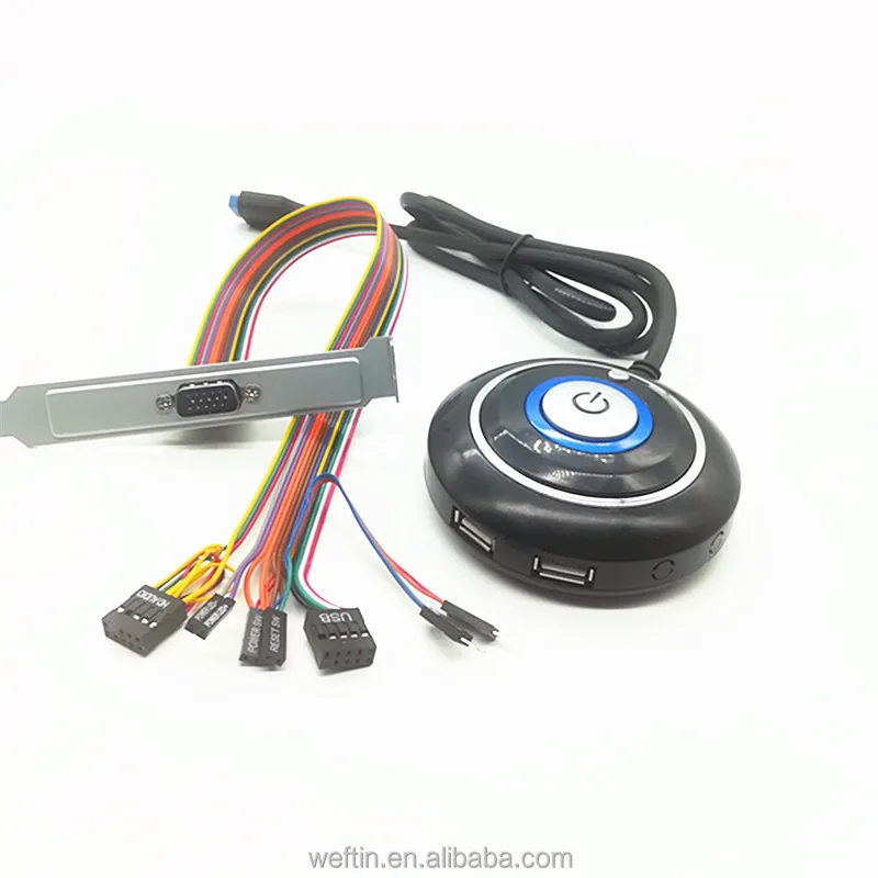 Горячая Распродажа icafe настольный компьютер Корпус источник питания сброс HDD кнопка переключатель с 2 USB портами и аудио разъем и кабелем