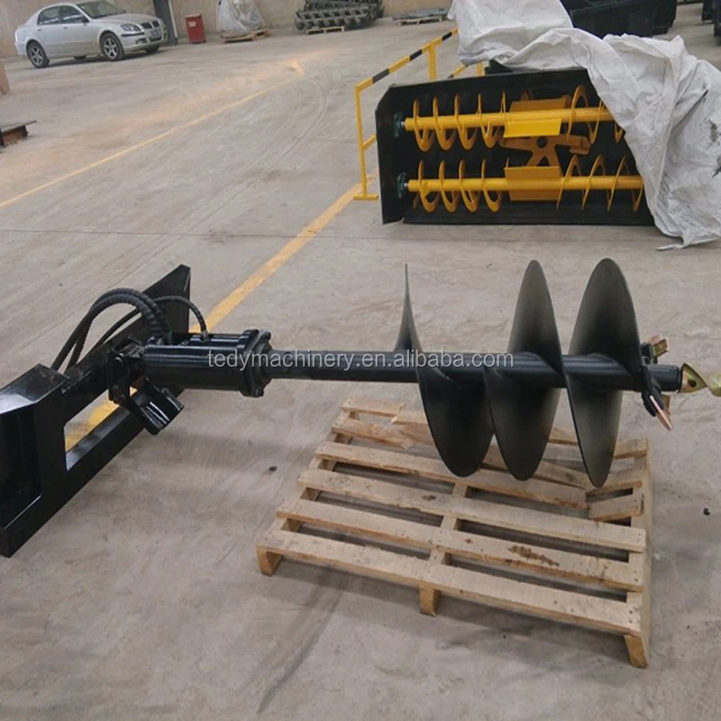 Small excavator mounted tree planting earth auger drill with tungsten drilling bit