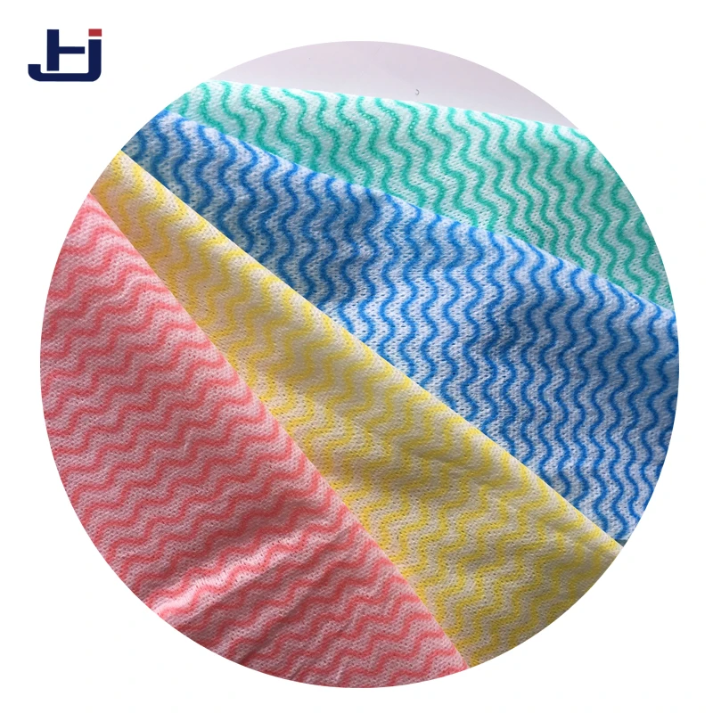 Wave print non woven technical spunlace fabric  for dry wipes , spunlace nonwoven fabric for wipes