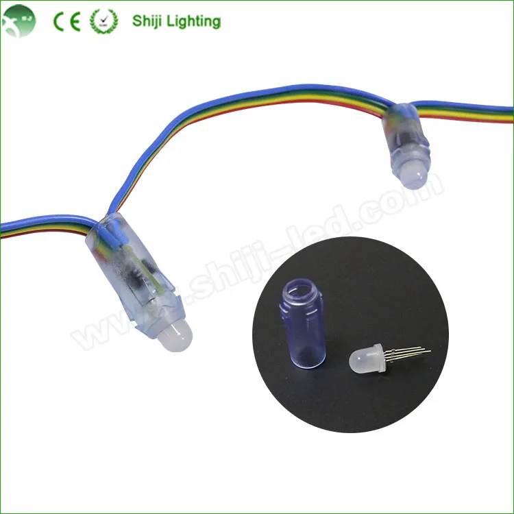 Factory Wholesale 12mm LED Pixel Light ws2811 Full Color DC5V 0.3W 5v pixel 8mm led lights christmas lights