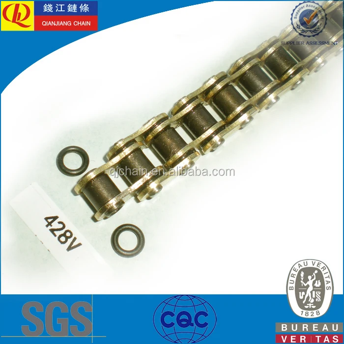 X-ring and o-ring 428v gold color Motorcycle Drive Chain For sale