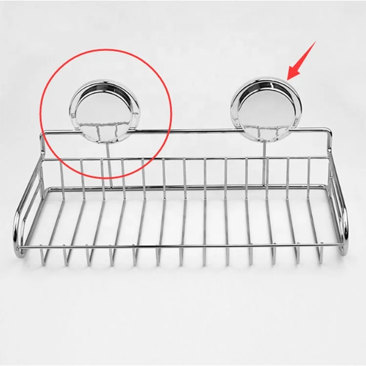 Self adhesive silver suction cup holder wall hook buckle for wire storage basket