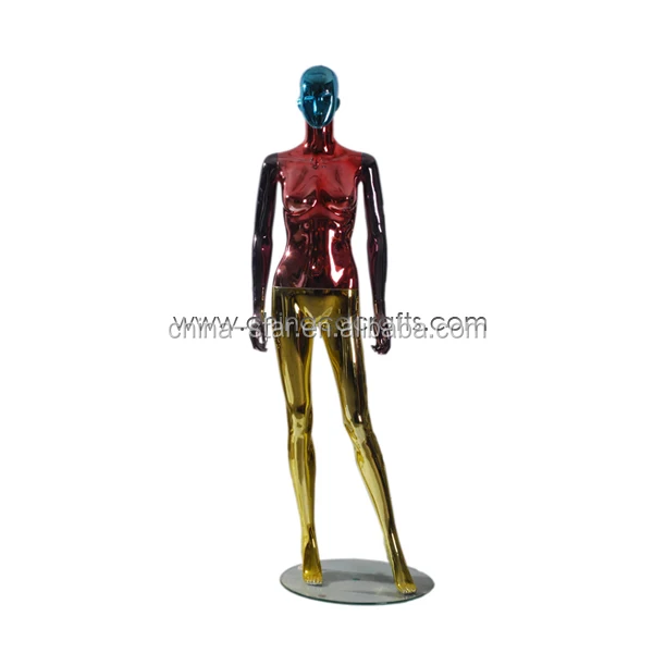 Plastic silver mannequin with glass base for wholesale price
