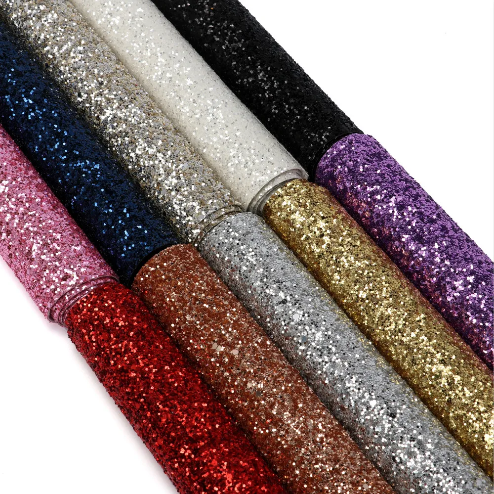 Wholesale price high quality chunky glitter fabric for wallpaper