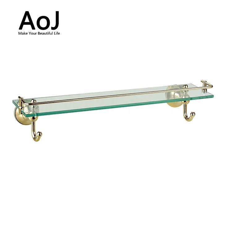 Factory price bath rack shower toilet wall mounted  glass bathroom corner shelf