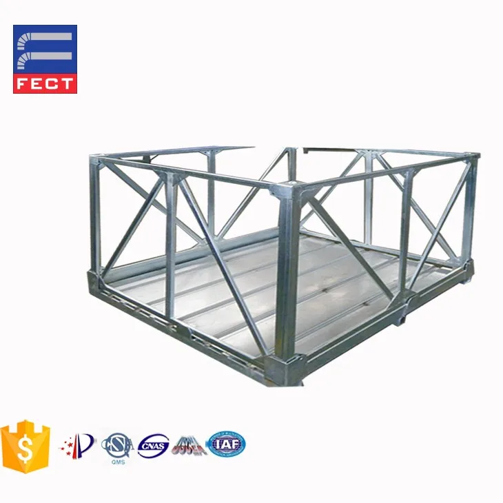 Galvanized Shipping Basket Steel Pallet Rack Box metal wire mesh storage container iron pallet