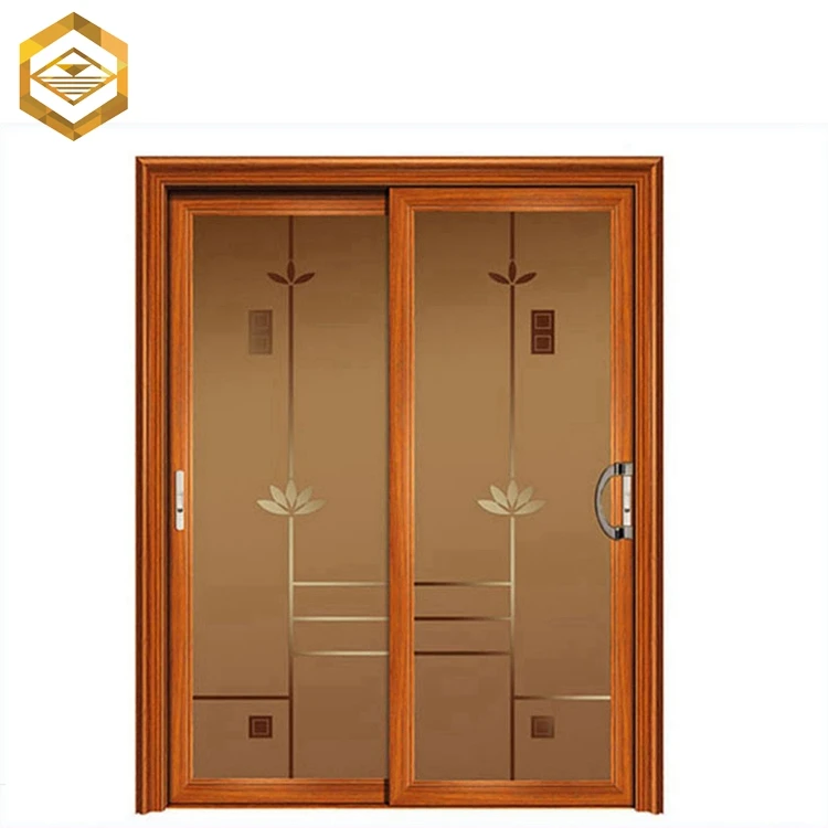 Wood Colored Cavity Arch Korean Slide Door Factory