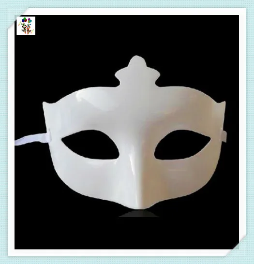 Ladies White Feather Plastic Masquerade Party Masks HPC-1511