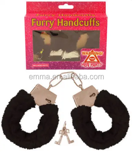 Черные пушистые наручники, сексуальные игрушки, нарядный костюм для вечеринки в честь Св. Валентина SA561