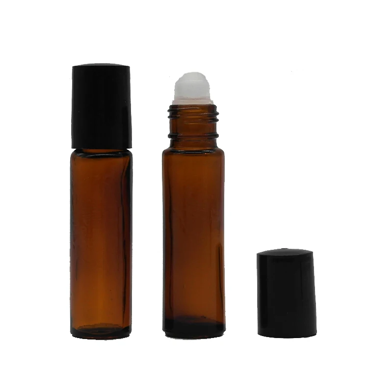 popular selling 10 ml essential oil container roller ball packaging cosmetics amber glass essential oil bottle