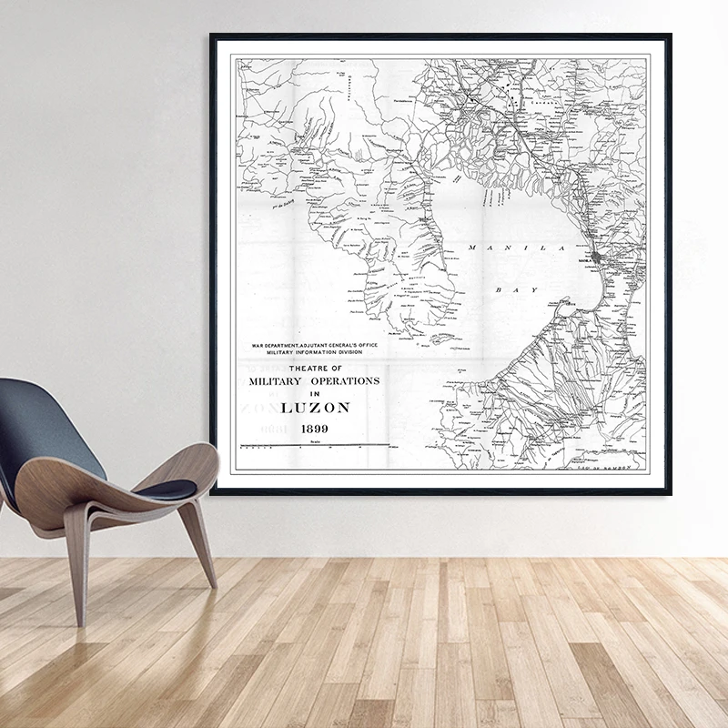 Living Room World Map Poster Painting Wall Art Canvas Print