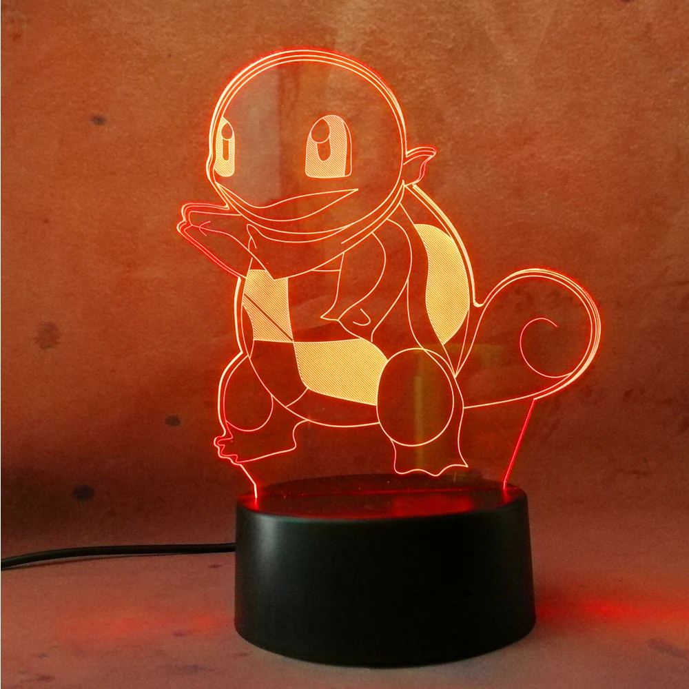 3D Touch Game Pokemon Go Action Figure Led light Creative Atmosphere Lamp Jenny Tortoise 7 color change modern lamp  Home Decor