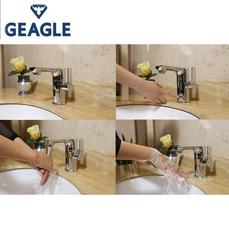 manual & sensor white faucet