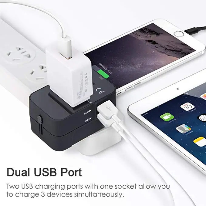 International Electrical Multi Plug Adaptor Universal Travel Adapter with USB